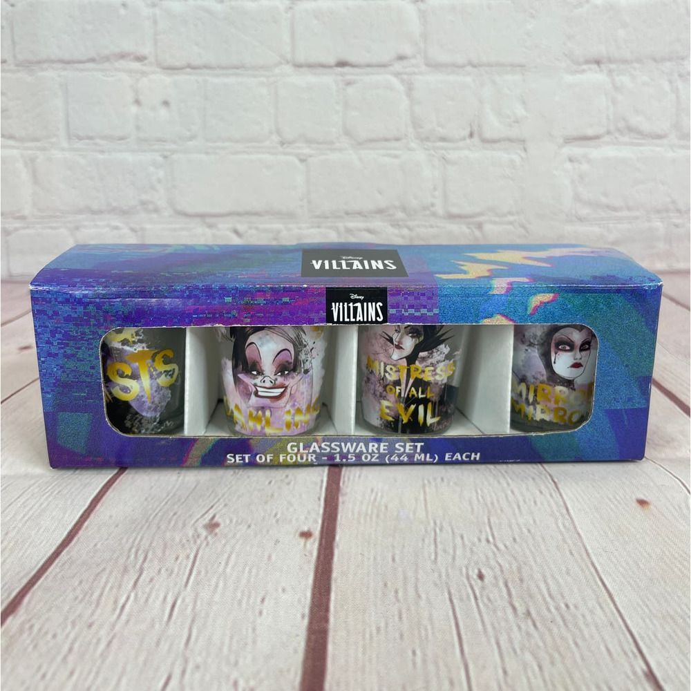 Disney Villains Glassware Set Of Four Shot Glass Set 1.5 Oz Each - Picture 5 of 6